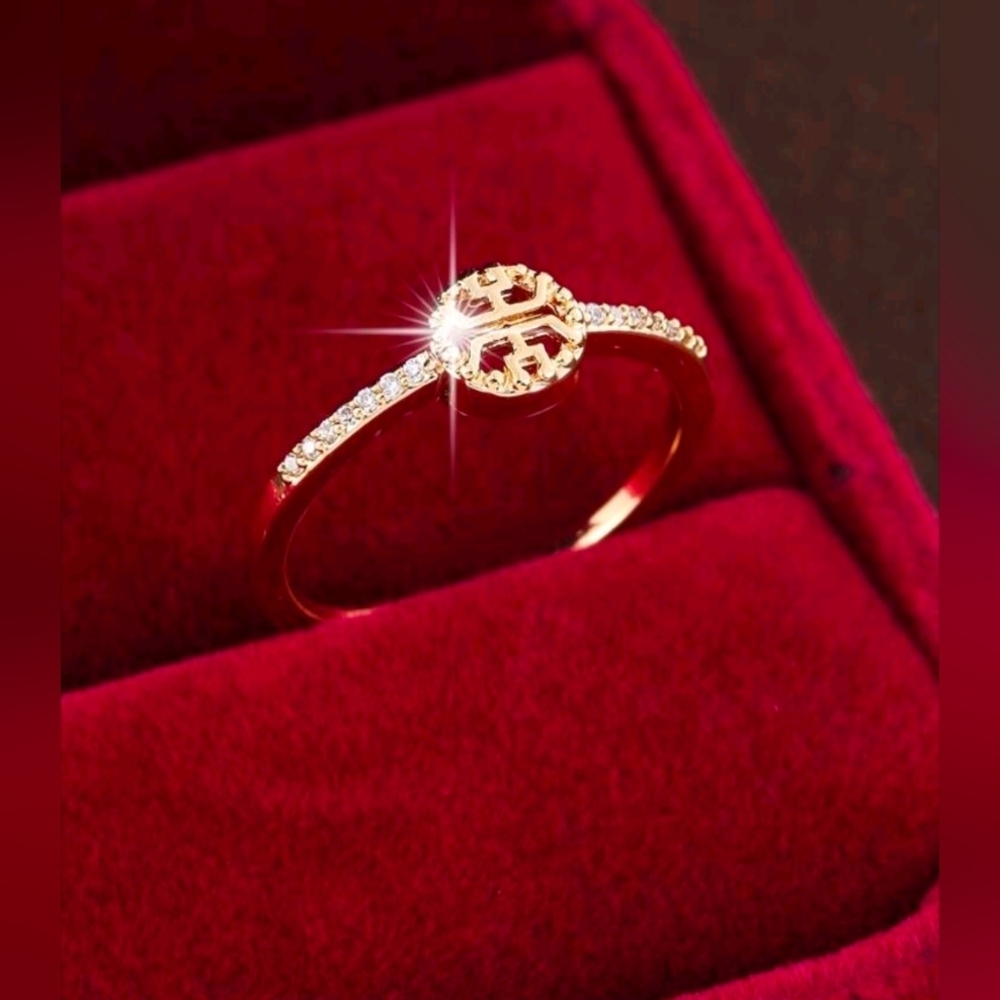 Fashion Jewelry Gold Sparkle Ring